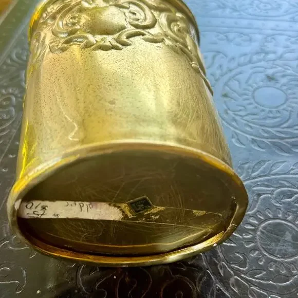 Vintage Brass Etched Cup / Planter – Made in India - Picture 5 of 5
